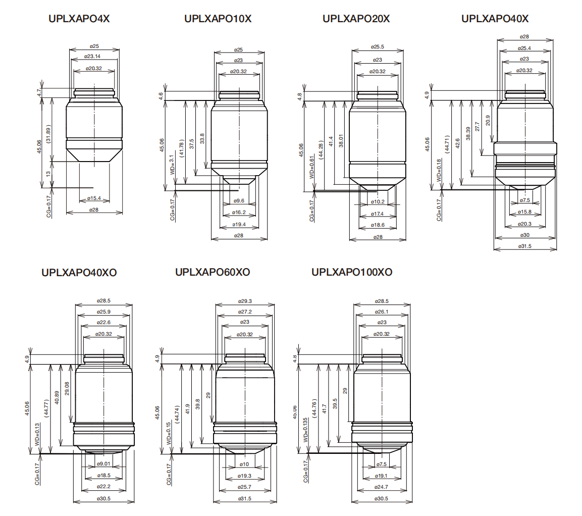 j2875-UPlanXApo物镜尺寸图 UPlanXApo物镜尺寸图.png